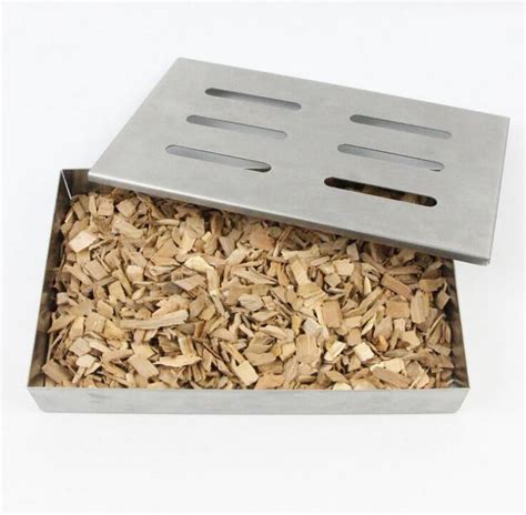 steel wood smoker box grate|Smoker Box for BBQ Grilling Wood Chips, Stainless Steel .